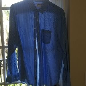Express slim fit long sleeve button down shirt